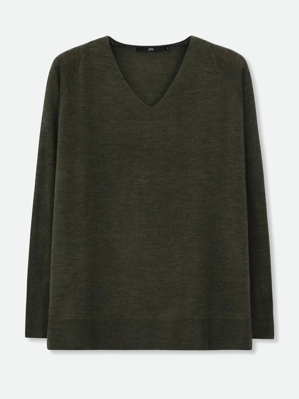 Jarbo Olive Green V-Neck Cashmere Sweater